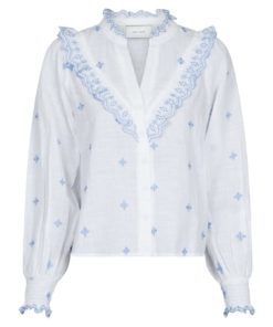 Degas blouse, white/light blue
