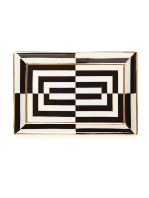 Op Art Rectangle Tray - Black/White