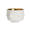 Muse Votive Holder - White/Gold Interior