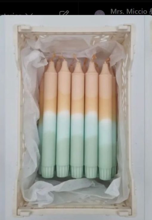 Mrs Miccio 15 - peach, blue, green