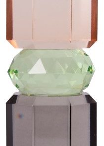 Krystal stage, fersken, grøn, røget, 15x5,5 cm