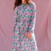 Noella Miu dress - kjole - lilac/green blurry flower