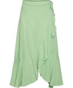 Y.A.S Yastammi hw midi wrap skirt - omslagsskjørt - green