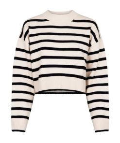 Neo Noir Rebekka stripe knit blouse - genser - sand