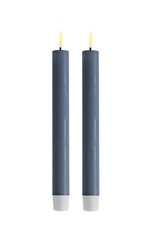 LED kronelys, lakk ice blue, 2 pk 24 cm, deluxe homeart