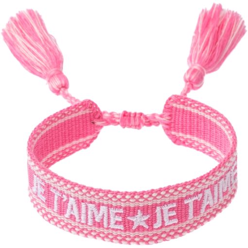 DARK Woven bracelet je'taime - armbånd - pink