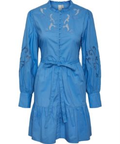 Yaszira ls shirt dress, azure blue
