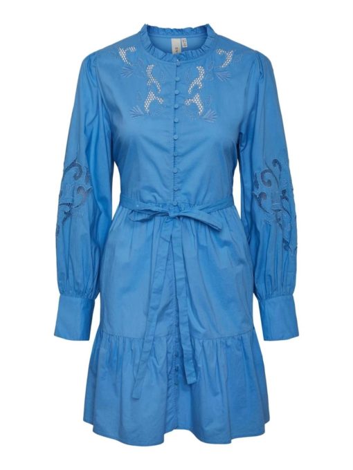 Yaszira ls shirt dress, azure blue