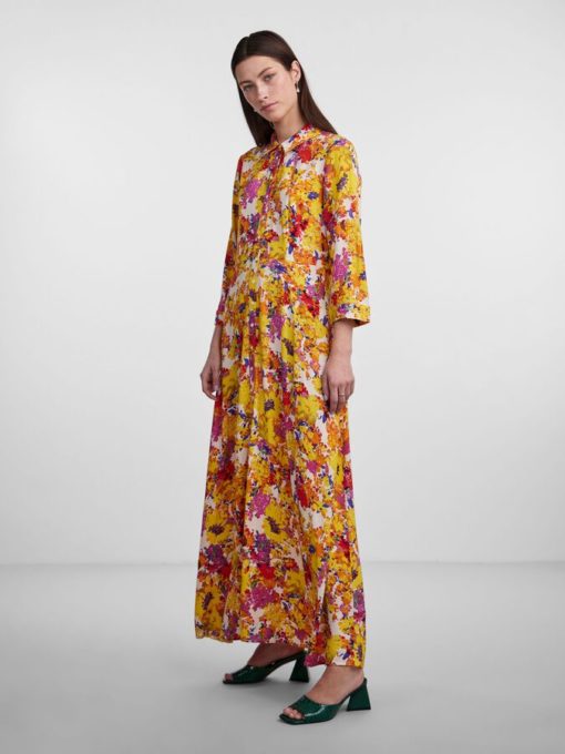 Y.A.S yassavanna long shirt dress - kjole - birch/finna pin