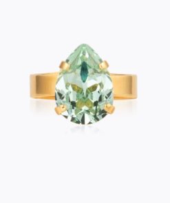 Mini drop ring, chrysolite