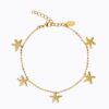 Sea star ankel chain, gold