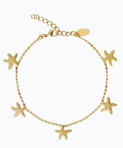 Sea star ankel chain, gold