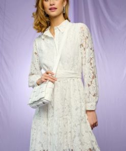 Noella pixi shirt dress lace, white