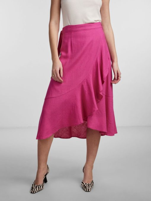 Y.A.S yasprima hw midi wrap skirt, fuchsia purple