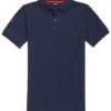 WoolLand  Kristiansand pique shirt Blue Ink Men Short sleeve
