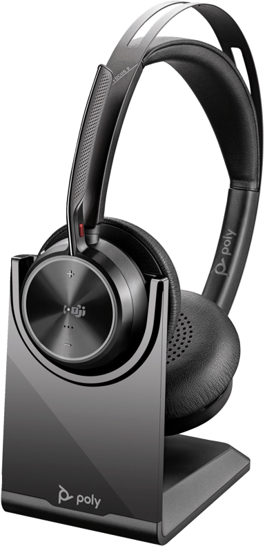 Poly  Voyager Focus 2 med ladestativ - Microsoft Teams - Sort