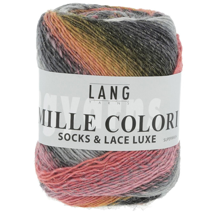 Lang Yarns MILLE COLORI Socks & Lace Luxe 859 rosa/grått