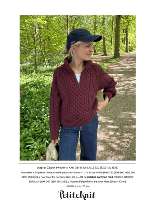 PetiteKnit DAGMAR ZIPPER SWEATER pk 281