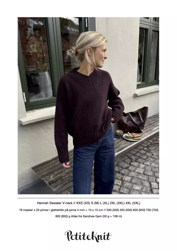 PetiteKnit HANNAH SWEATER V-NECK PK 296