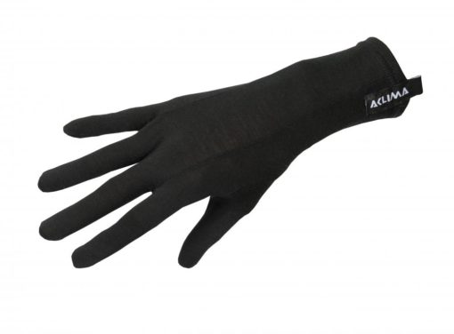 Aclima  LightWool Liner Gloves, Unisex Jet Black