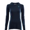 Aclima  WarmWool Hood Sweater Woman Navy Blazer/Azure Blue/Blue Sap