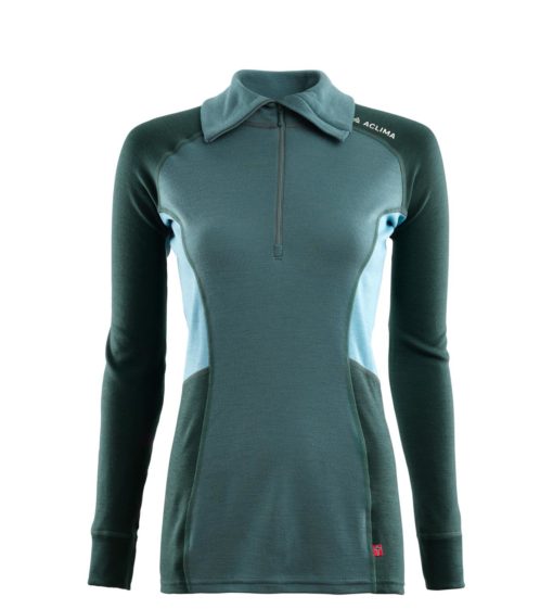 Aclima  Warmwool Polo W´S North Atlantic/Green Gables/Reef Waters