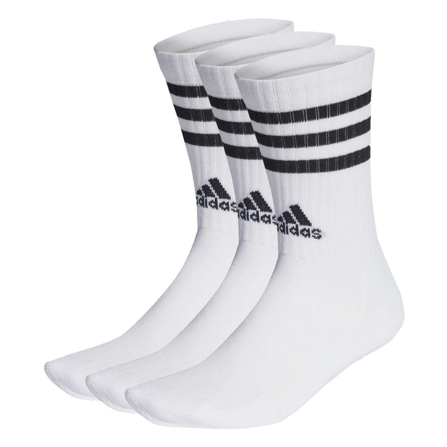 Adidas  Tennissokker 3-stripes cushioned crew 3-pakning White/Black