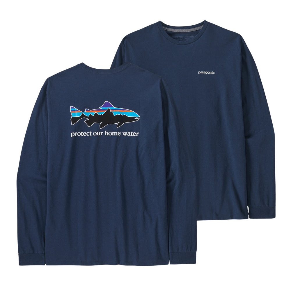Patagonia  M´S L/S Home Water Trout Responsibili-Tee Lagom Blue