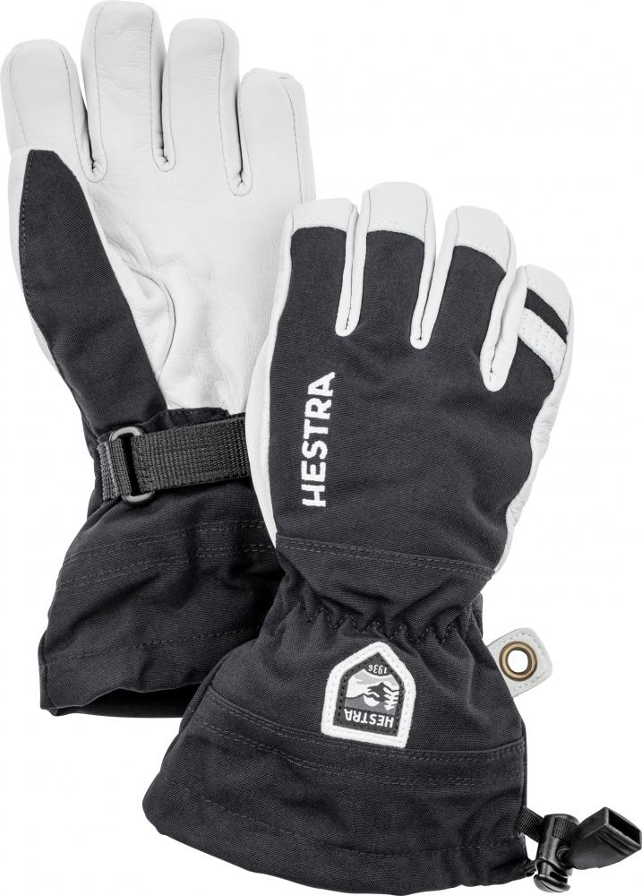 Hestra  Army Leather Heli Ski Jr. - 5 Finger  Svart