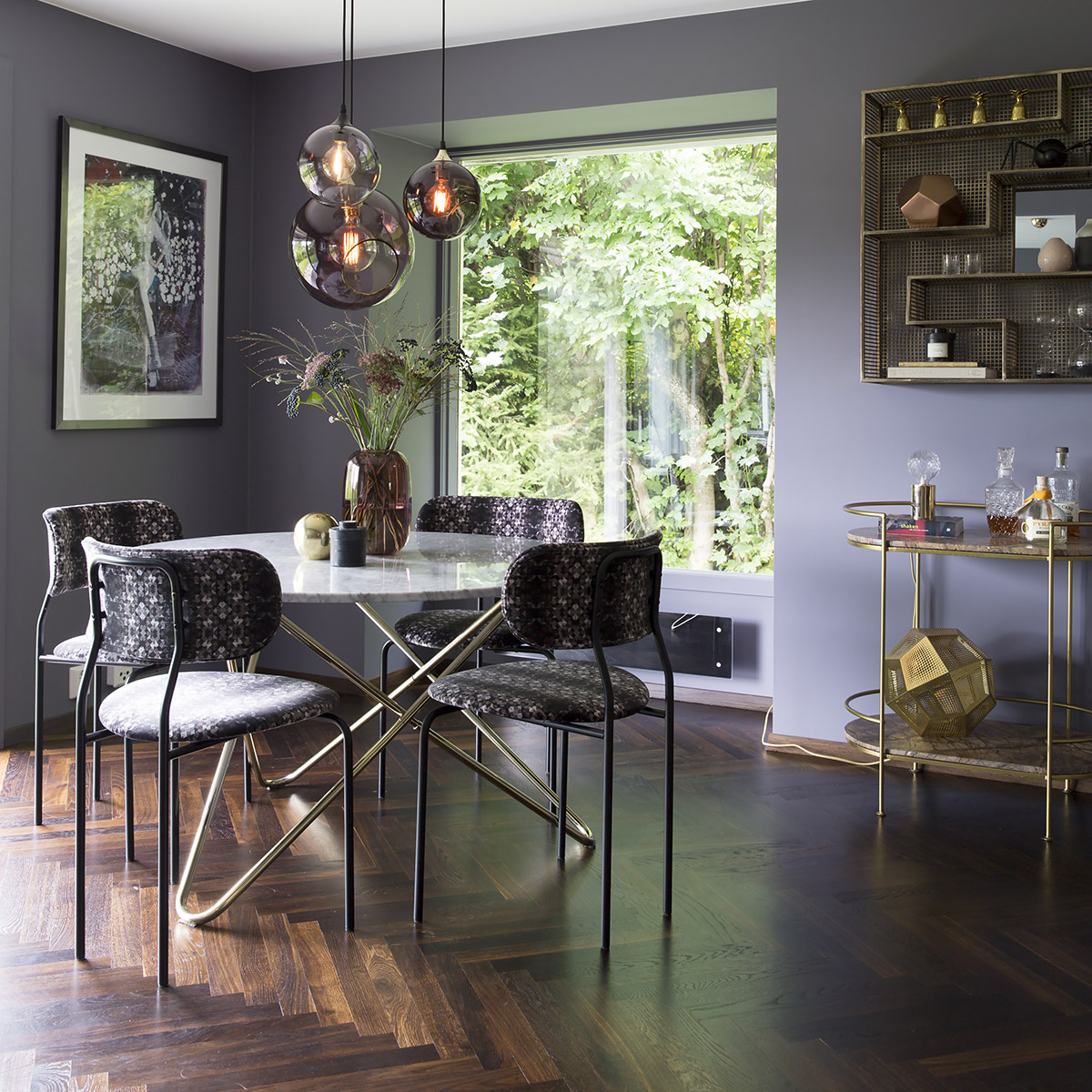 BIG O Spisebord 120Ø Messingben(3215)