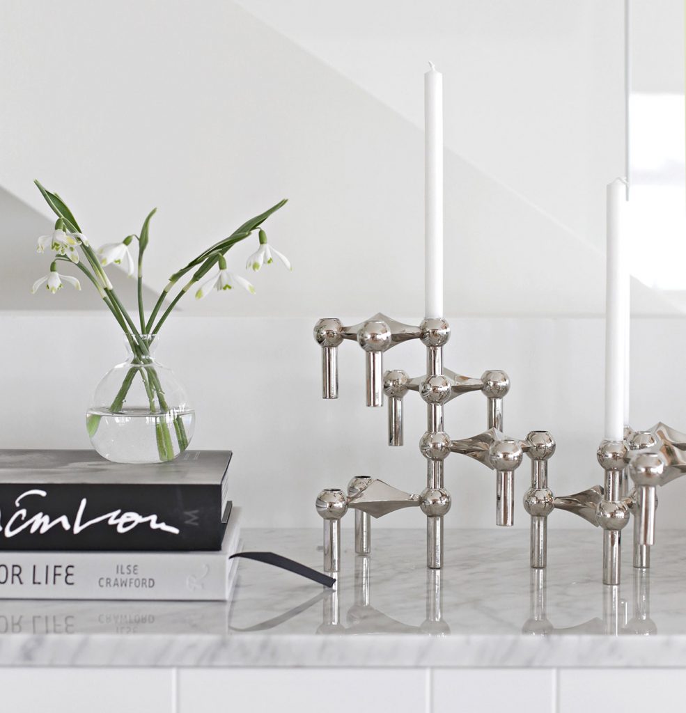 Stoff nagel lysestaker for eske interiør