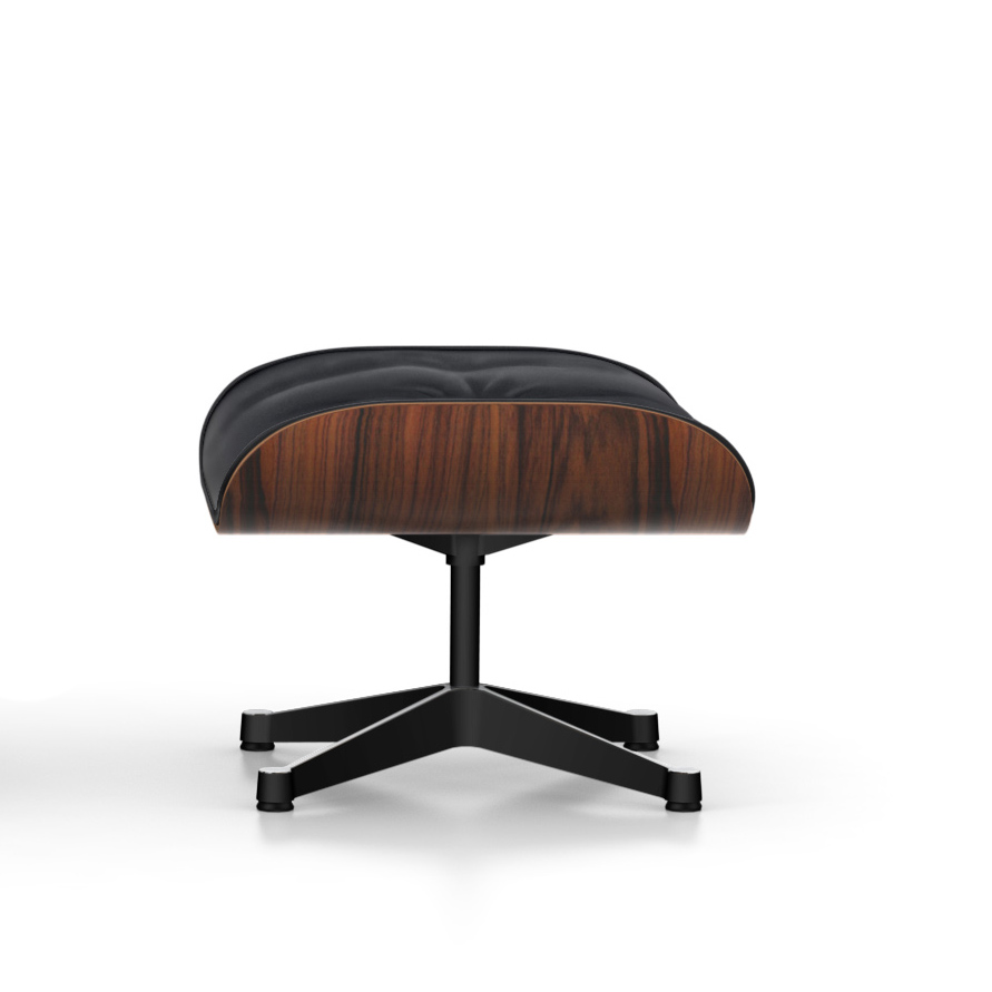 Eames Lounge Chair Ottoman Nero/Palisander/Polished/Sides Black