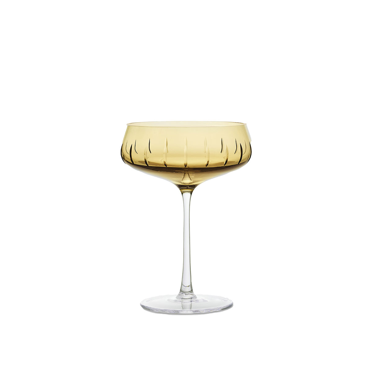 Champagneglass Amber Single Cut