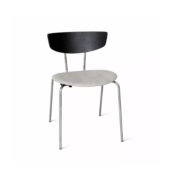 Herman Spisestol Black/Chrome m/setepolstring