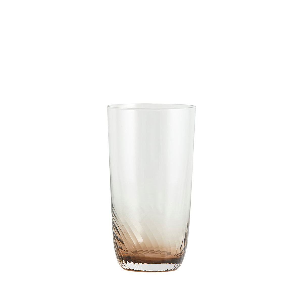 Høyt drikkeglass i klart og brunt glass