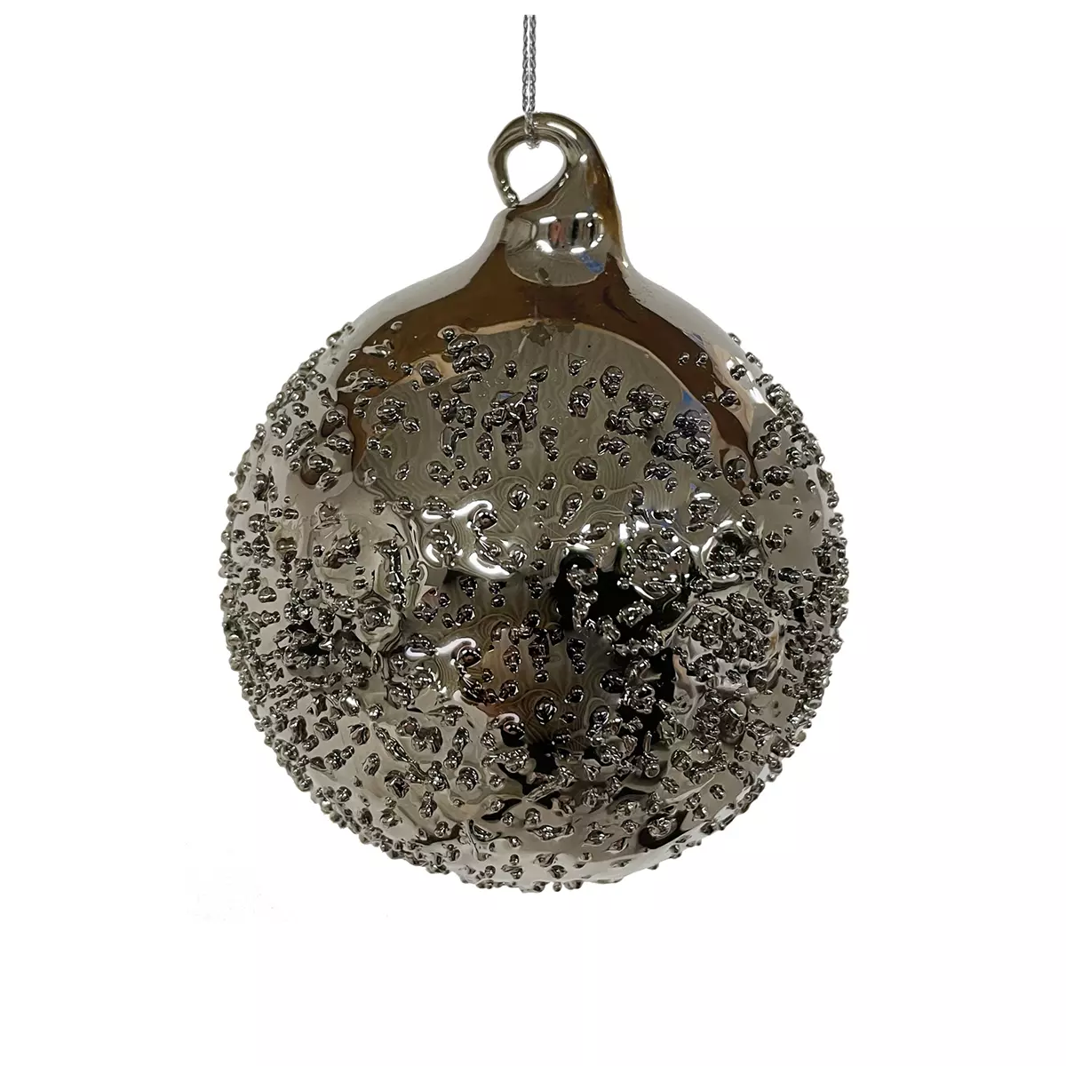 Julekule Mørk Sølv 8cm