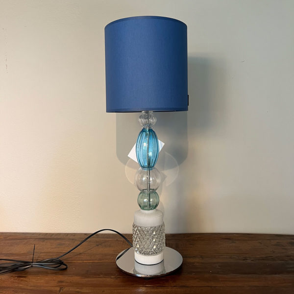 Vintagelampe Micro Murano/Chrome Blue Shade