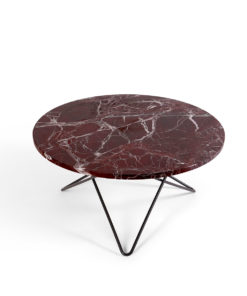O Table Sofabord 80Ø Bordeaux Marmor Sorte Ben