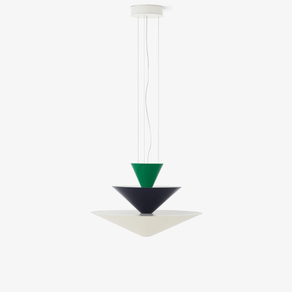 Gio LN14 Taklampe Signal Green, Deep Blue & Ecru White