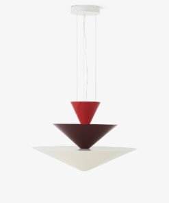 Gio LN15 Taklampe Vermilion Red, Dark Burgundy & Ecru White