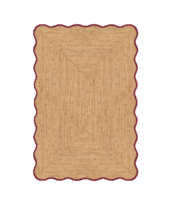 Gulvteppe Scallop Jute Burgundy 180x270cm