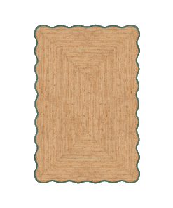 Gulvteppe Scallop Jute Dark Green 140x200cm