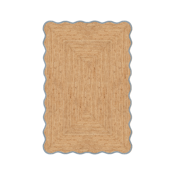 Gulvteppe Scallop Jute Misty Blue 180x270