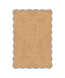 Gulvteppe Scallop Jute Misty Blue 200x300