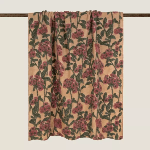 Pledd Old Flower Burgundy 150x190