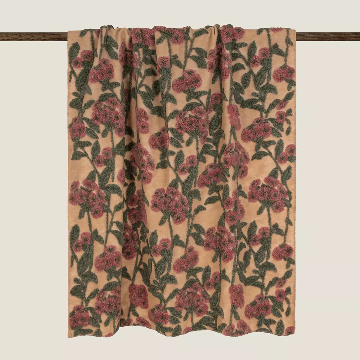 Pledd Old Flower Burgundy 150x190