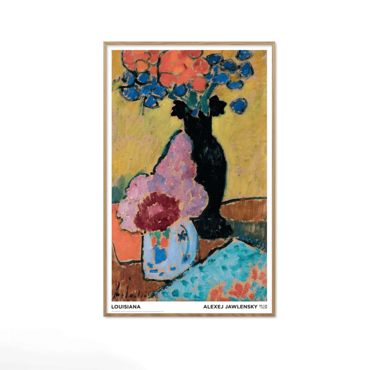 Poster m/Ramme Still Life with Black Vase 61,4x98,2