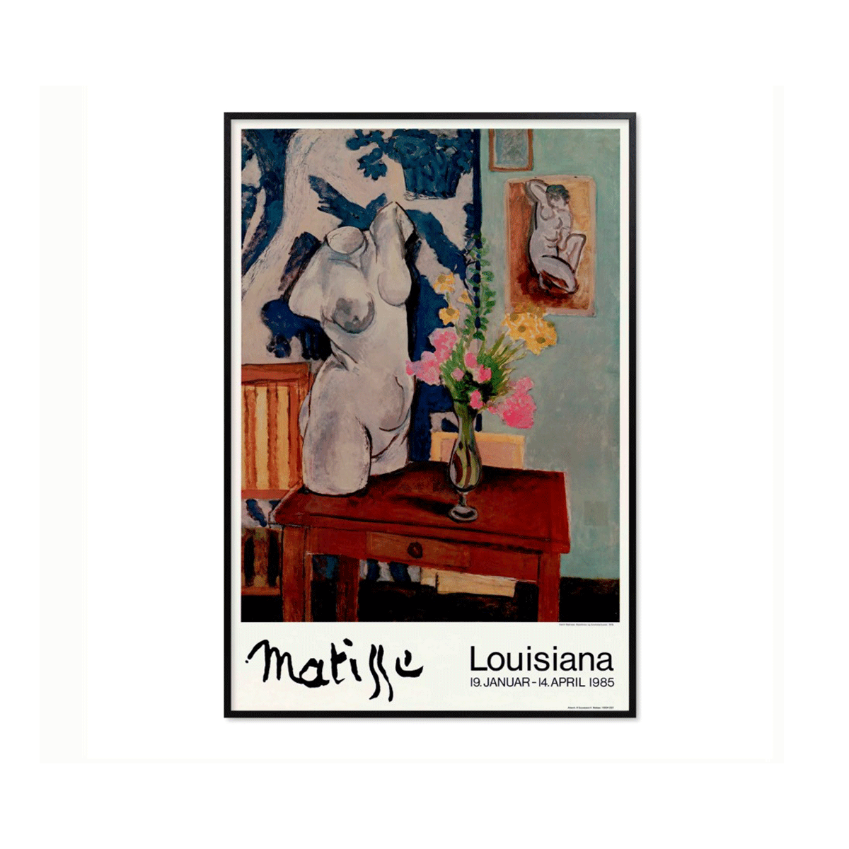 Poster m/Ramme Plaster Torso and Flowers - 92x62