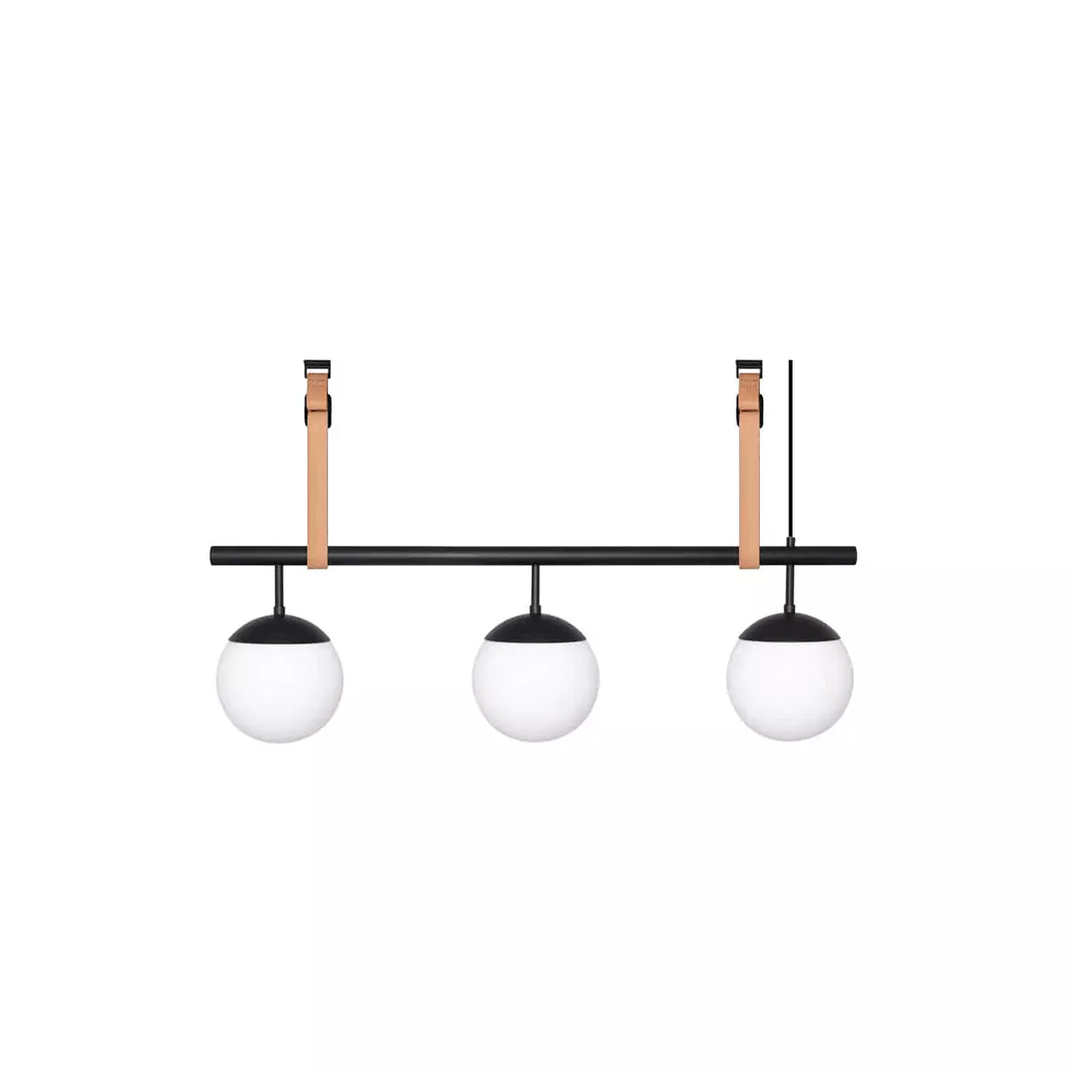 Long Lord Taklampe 3 Sort/Opal Glass