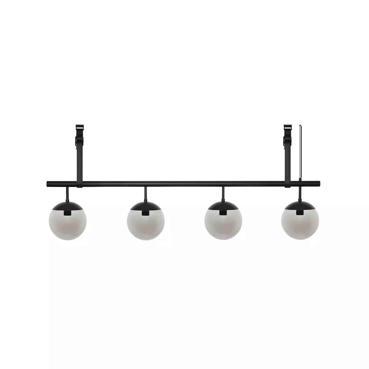 Long Lord Taklampe 4 Sort/Smoked Glass